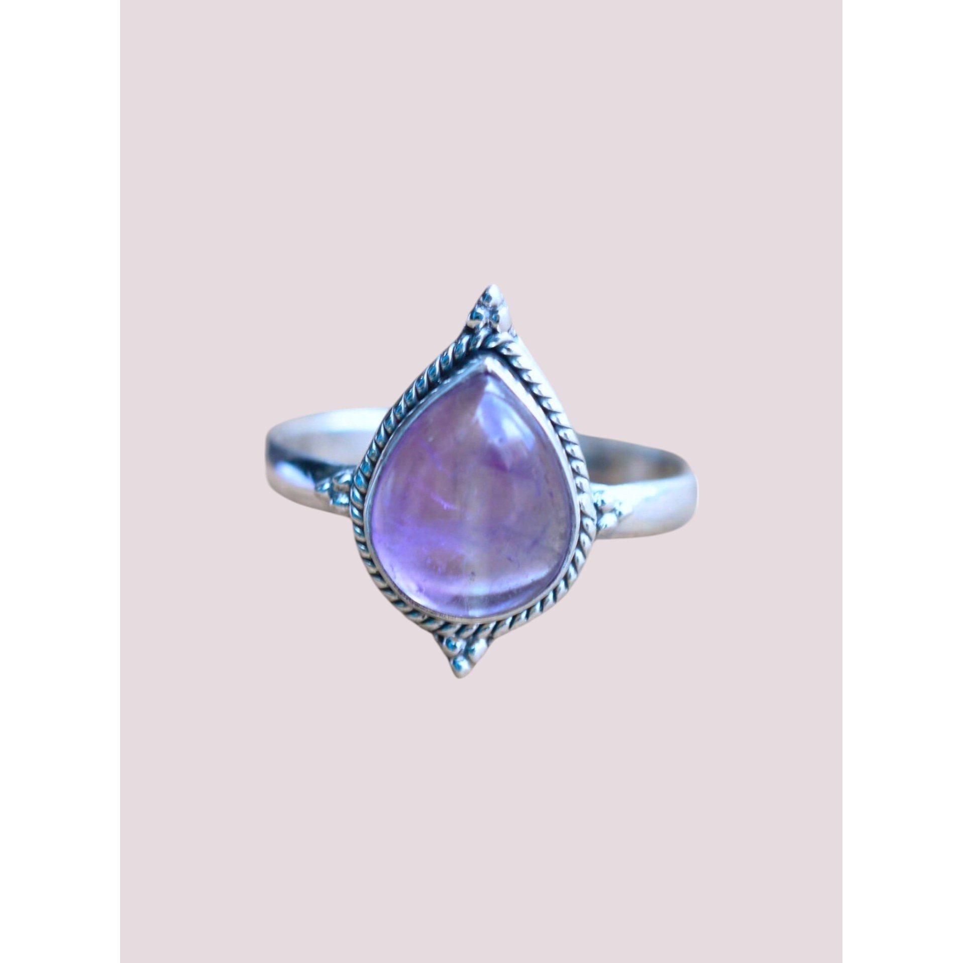 925 Silver Pear Shape Gemstone Ring